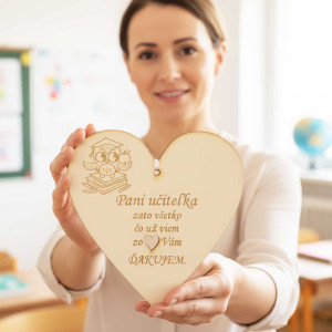 Dřevěná tabulka 17cm-Poděkování paní učitelce 2