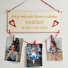 Dřevěná tabulka 30x11cm vedle sebe vnučata + srdíčka typu D