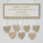 Tabulka 30x15cm pro babičku a dědečka (až 7 srdíček)