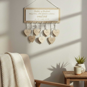 Tabulka 30x15cm pro babičku a dědečka (až 7 srdíček) 2