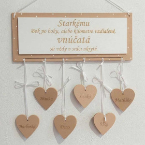 Tabulka 30x15 cm se silným (pro 10 kusů srdíček)