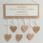 Tabulka 30x15 cm se silným (pro 10 kusů srdíček)