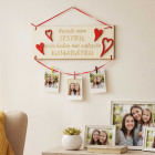 Dřevěná tabulka 30x11cm Sestra - kamarádka barva červená