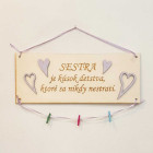 Dřevěná tabulka 30x11cm Sestra barva fialová