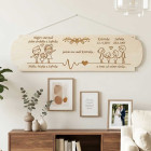 Dřevěná tabulka příběh rodiny šířka 55cm