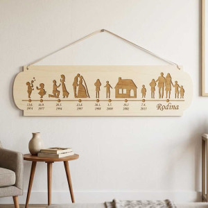 Dřevěná tabulka příběh lásky šířka 55cm na míru