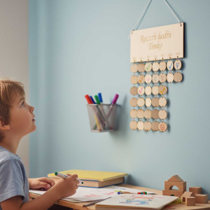 Dřevěný rozvrh hodin tabulka 30x12cm 2