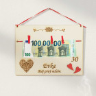 Můj první milion dřevěná tabule 30x22cm