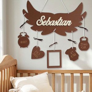 Dárek pro novorozence jméno na křídlech 2