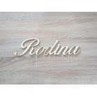 Nápis "Rodina" s ohořelými hranami k rodinnému kalendáři
