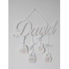 Dřevěná tabule s údaji barva bílá