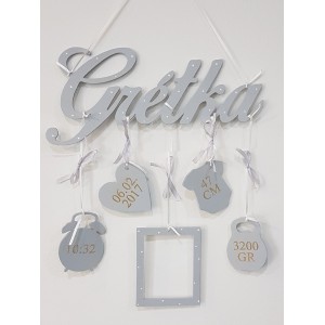 Jméno s údaji o narození – jméno na zeď 2