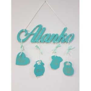 Jméno s údaji o narození – jméno na zeď 2