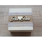 Svatební krabička s širokou krajčou Pan a Paní přírodní