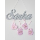 Dárek pro novorozence barva šedá-růžová světlá