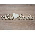 Dřevěný nápis-Naše svatba 280x54x3mm