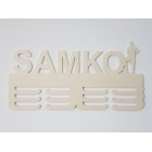 Dřevěný věšák na medaile s názvem fotbalista 45cm