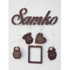 5 zavěšených doplňků s názvem barva čokoládová