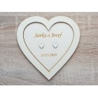 Podnos pod svatební prstýnky s jmény