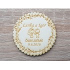 Svatební magnetka vroubkovaná manžel dává srdíčko 55x3mm