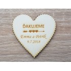 Magnetka svatební vroubkovaná tři srdíčka 55x55x3mm