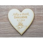 Svatební magnetka vrubovaná manželé v letadle 55x55x3mm