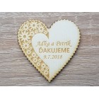 Magnetka svatební vroubkovaná květiny 55x55x3mm