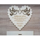 Dřevěné poděkování rodičům vyřezávané holubice